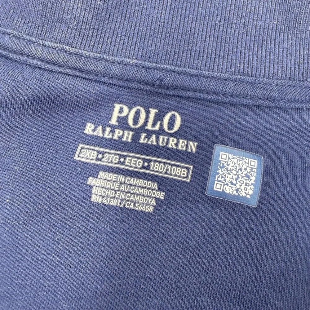 Polo Ralph Lauren Mens 2XB Navy Blue Full Zip Track Jacket Pony Logo